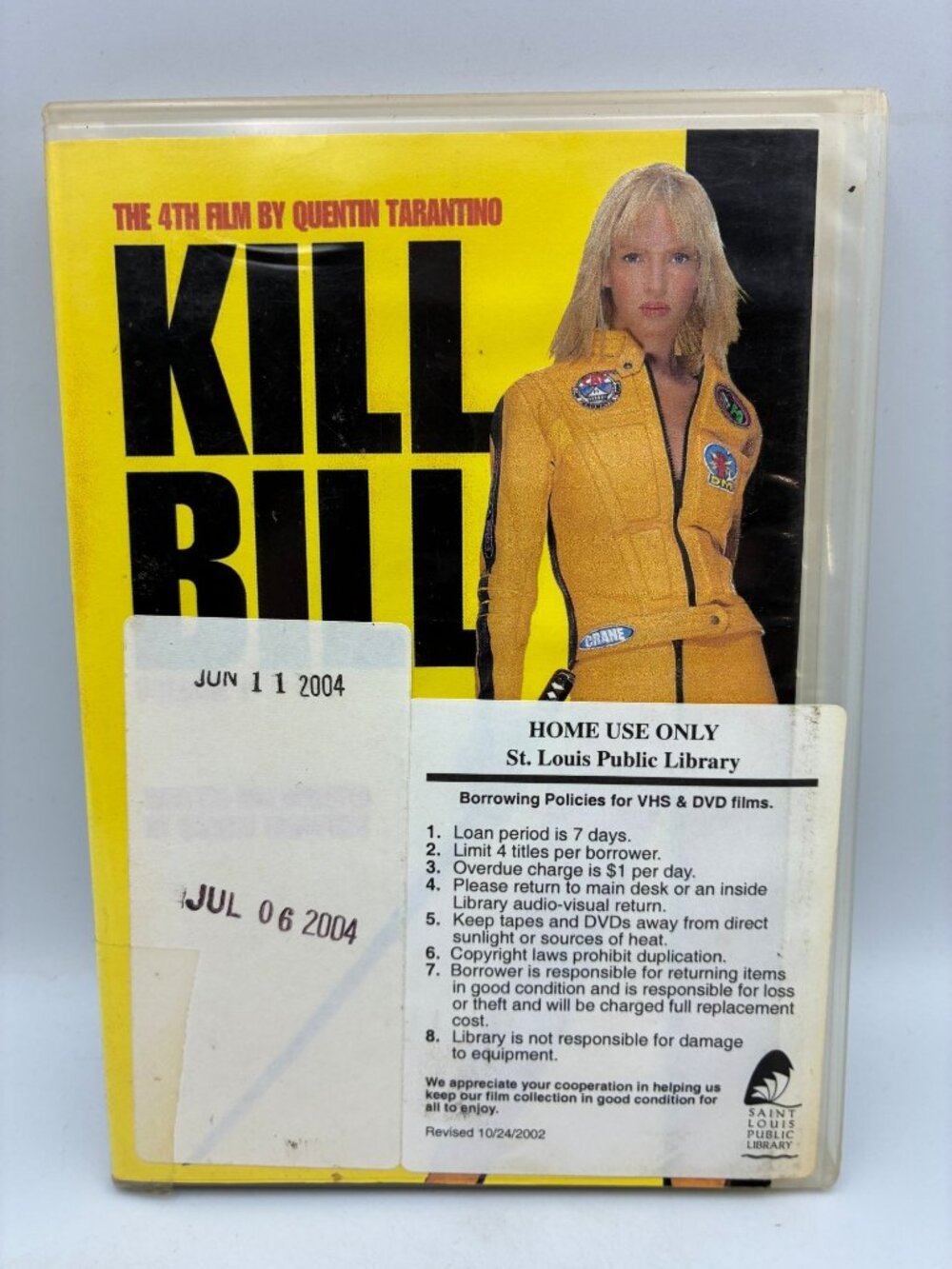 Kill Bill Vol 1 2004 Uma Thurman Quentin Tarantino Miramax DVD R Movie
